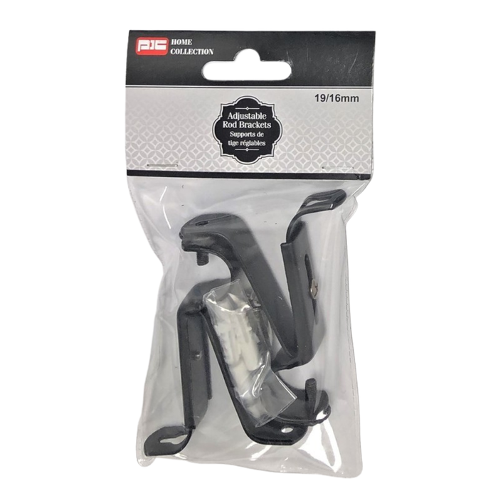 ADJUSTABLE ROD BRACKET S- BLACK 19/16MM 2PK
