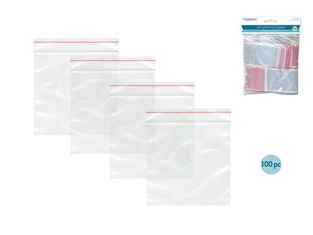 CRAFT MEDLEY: ZIPPER-SEAL POLYBAGS 2IN X 3IN 100PCS
