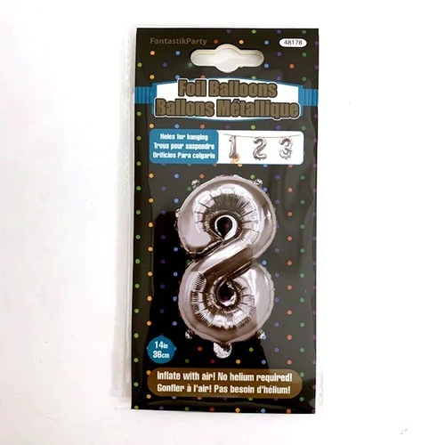 14" SILVER BALLOON FOIL NUMBER