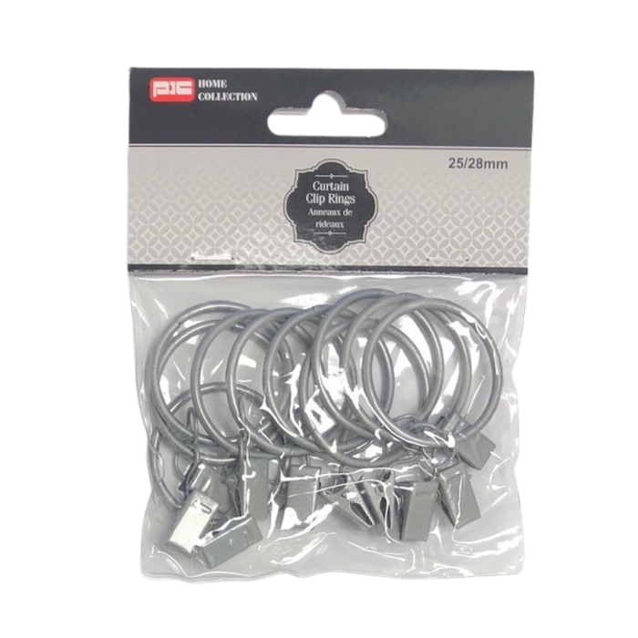 CURTAIN CLIP RINGS 25/28MM 10PK