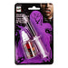 Vampire makeup kit in blister packaging, containing a small bottle of red liquid and a syringe applicator on a black and purple backing card with vampire-themed graphics.