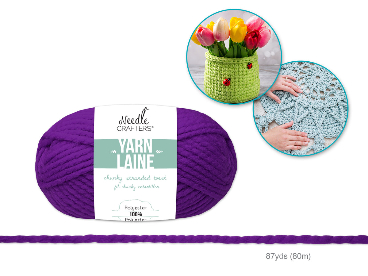 NEEDLECRAFTERS: 100G CHUNKY STRANDED TWIST POLY YARN — North Cobalt ...