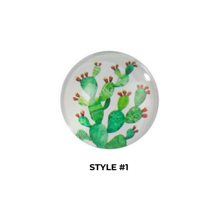 CACTUS ROUND GLASS MAGNET 1.5"