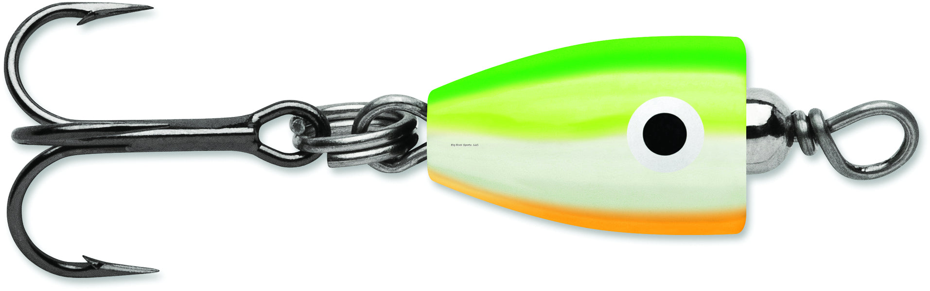 VMC TUNGSTEN CHANDELIER JIG, 1/16 OZ, #14 HOOK, GREEN ORANGE GLOW