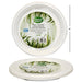 Two white plates with 'Planet Smart' label on a white background