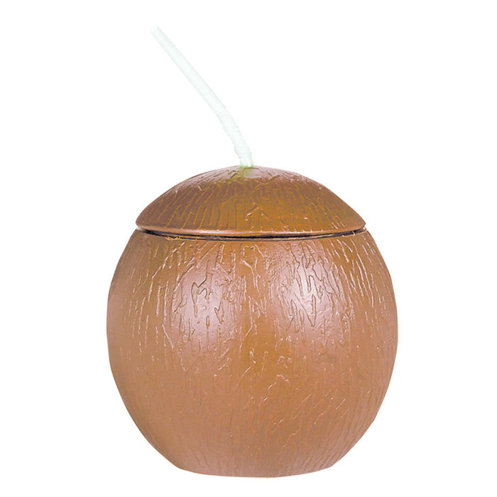 COCONUT SHAPED CUP WITH STRAW