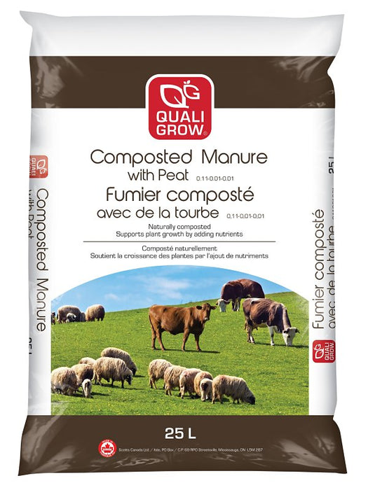 QUALI GROW COMPOSTED MANURE WITH PEAT 25L