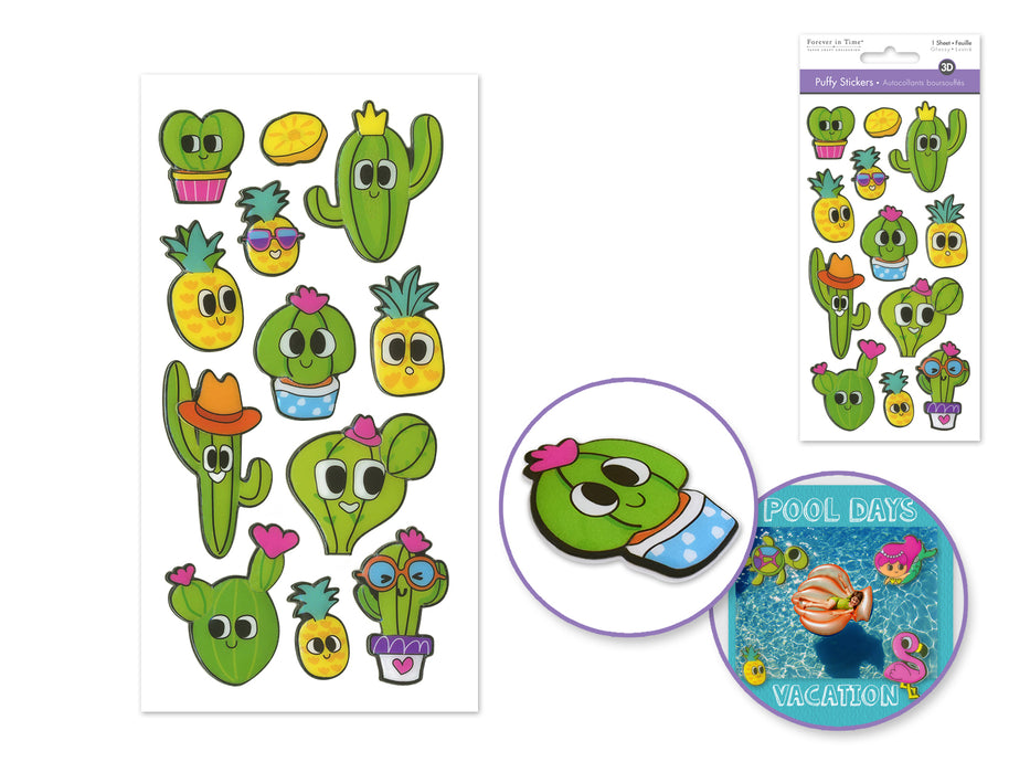 PAPER CRAFT 3D PUFFY SUCCULENT STICKER SHEET