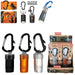 Magnetic carabiner flashlight with packaging on a white background