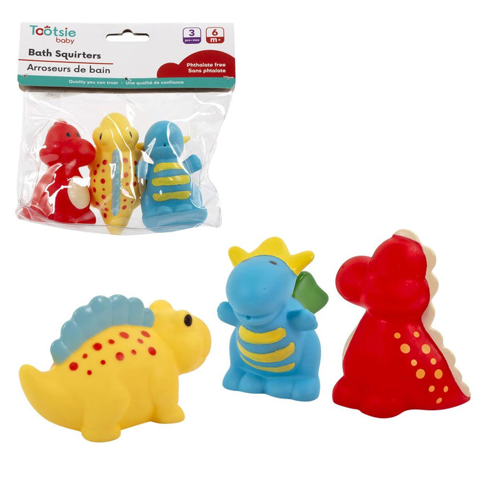 TOOTSIE BABY - DINO BATH SQUIRTER - 3 PCS