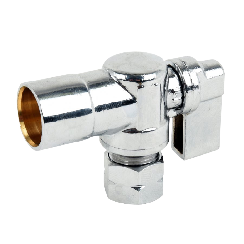 SWEAT QUARTER TURN ANGLE STOP VALVE 1/2IN COPPER X 3/8IN OD