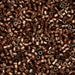 Close-up of small metallic beads in various shades of brown and gray.