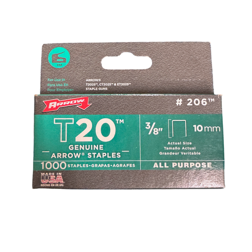 Two packages of Arrow T20 staples on a white background