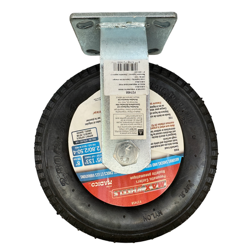 MaxWheels tire with label on a white background