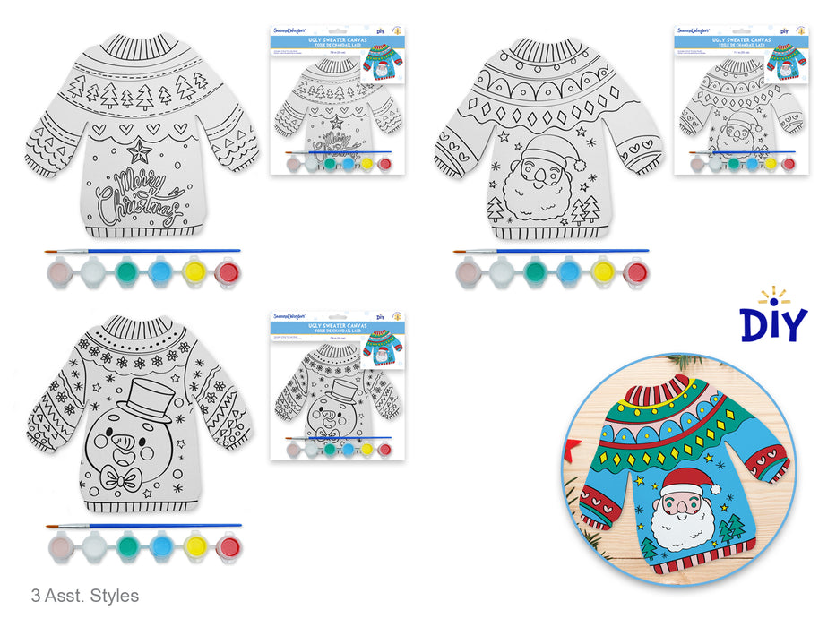 ASSORTED DIY UGLY SWEATER CANVAS PAINT KIT