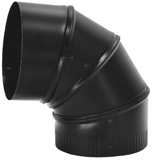 BLACK STOVE PIPE 45 DEGREE ELBOW
