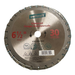 Circular saw blade with Wolfcraft branding on a white background