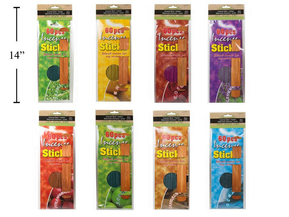 INCENSE STICKS W/HOLDER, 12'' - 60 PCS