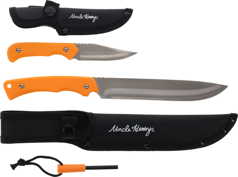 UNCLE HENRY 2PC FIXED KNIFE WITH FIRE STARTER