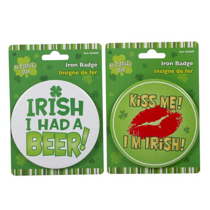 ST. PATRICK'S DAY JUMBO BUTTON BADGE