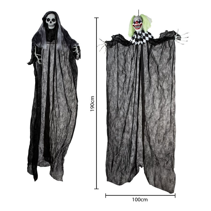 HANGING 6FT CREEPY CHARACTER REAPER OR CLOWN