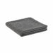 A folded gray textured towel with a ribbed pattern, shown on a plain white background.