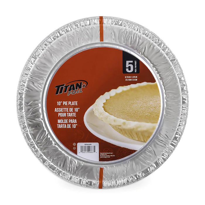 TITAN FOIL 10'' ALUMINUM PIE PANS 5 PCS