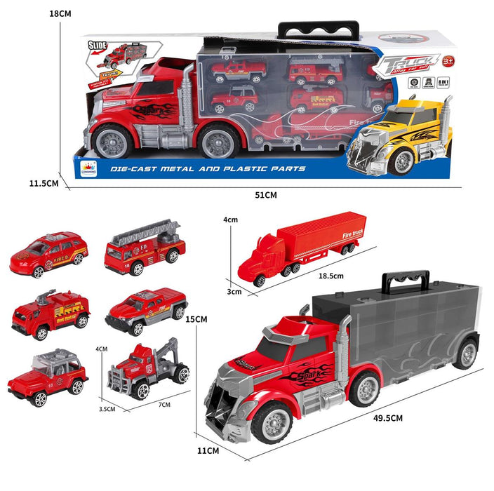 FREE WHEEL TRUCK CARRIER WITH 7 CARS