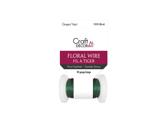 FLORAL SPOOL WIRE: 26G GREEN 20M (0.45MM)