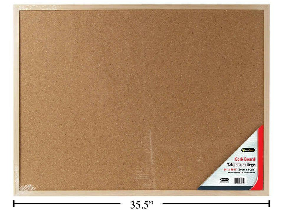 WOOD CORKBOARD W/2 METAL HANGERS - 24'' X 35.5''