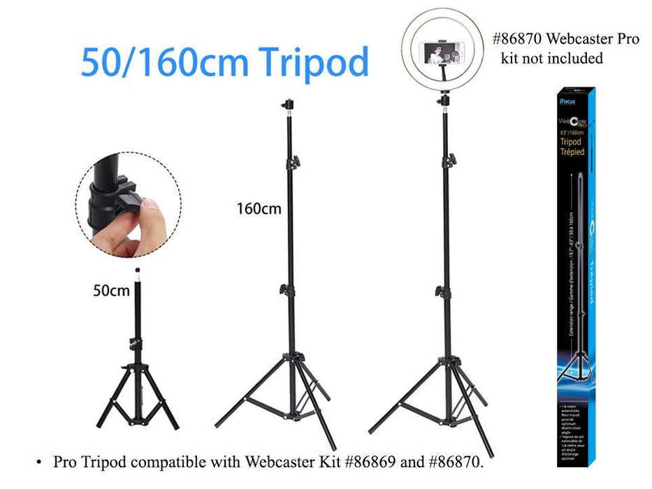 WEBCASTERPRO 160 TRIPOD EXTENDS TO1.6 Meter tripod