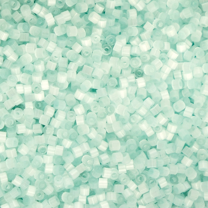 Close-up of small light blue beads