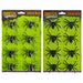 Two Halloween decoration packages of Ghostly Ghouls devils, one set with iridescent metallic spiders and the other with black plastic spiders, on a white background.