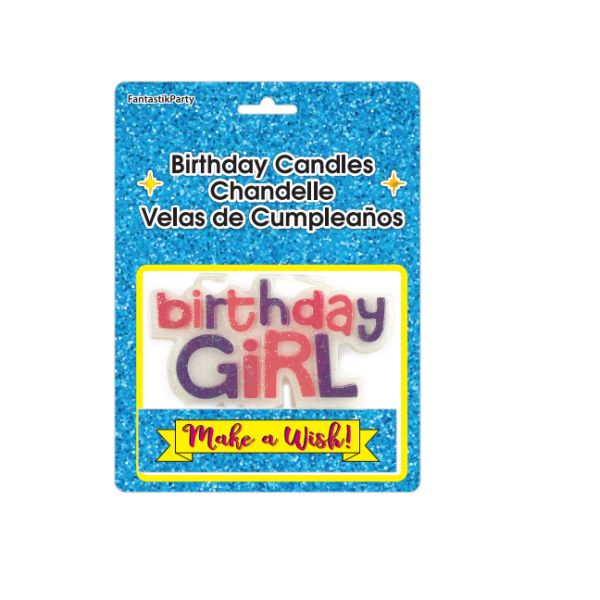 BIRTHDAY CANDLE BIRTHDAY GIRL GLITTER