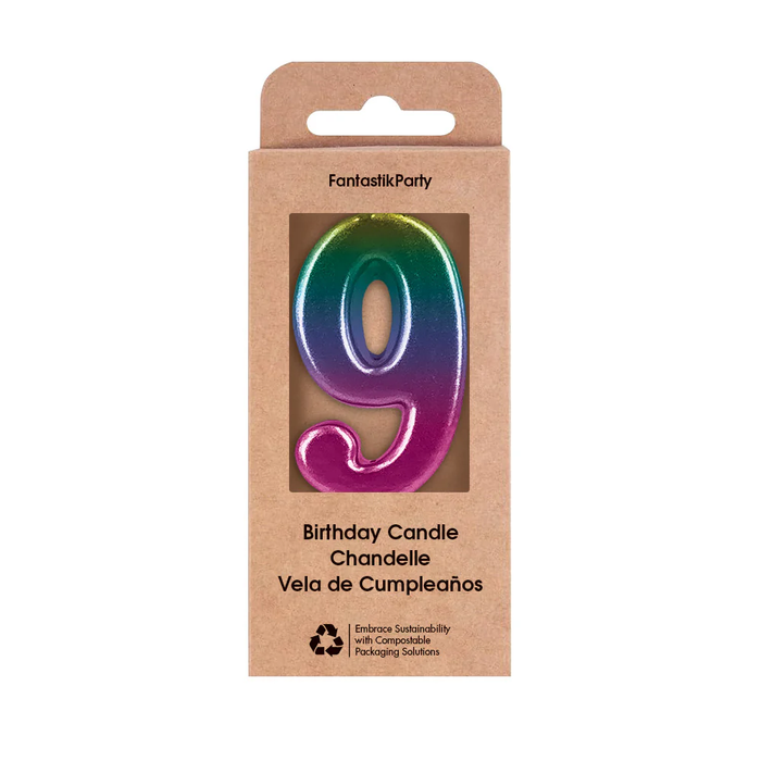 METALLIC OMBRE NUMERAL CANDLE