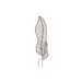 Decorative plant stake with leaf design on a white background