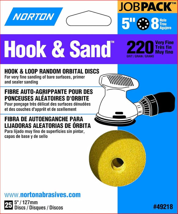 NORTON 5" HOOK & SAND JOBPACK 25SHEETS X10PK