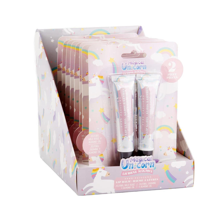 PURE PASSION 2PCS JOJOBA LIP BALM UNICORN