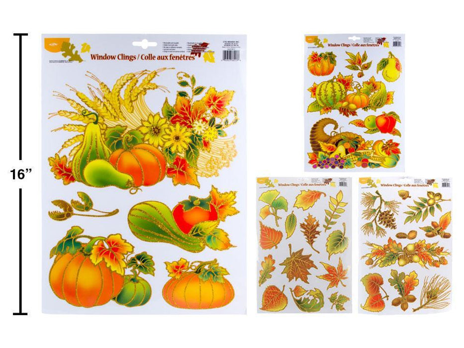 HARVEST GLITTER WINDOW CLINGS