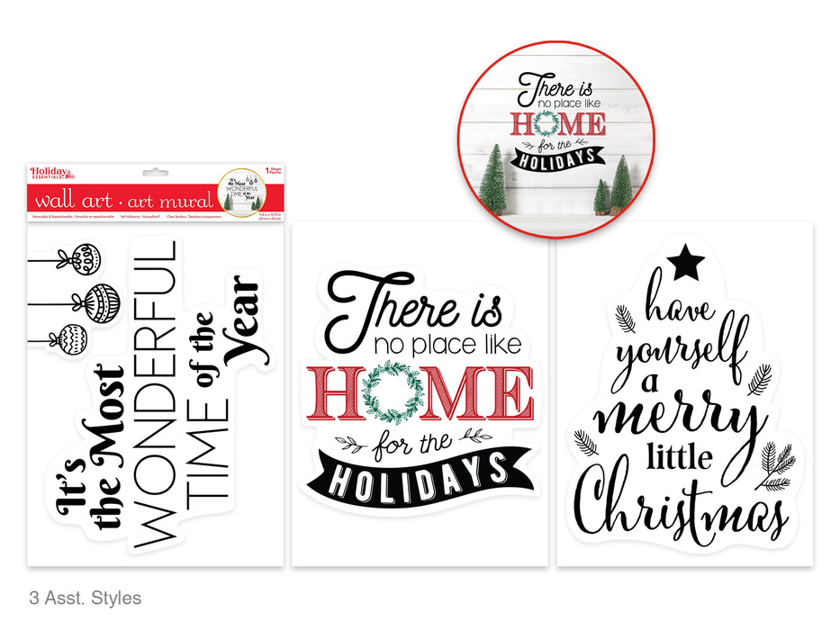 SEASONAL SENTIMENTS WALL ART 3 STYLES A) FESTIVE DECOR