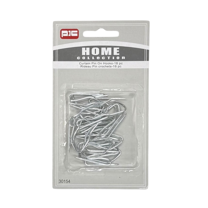 CURTAIN PIN ON HOOKS - 18PK