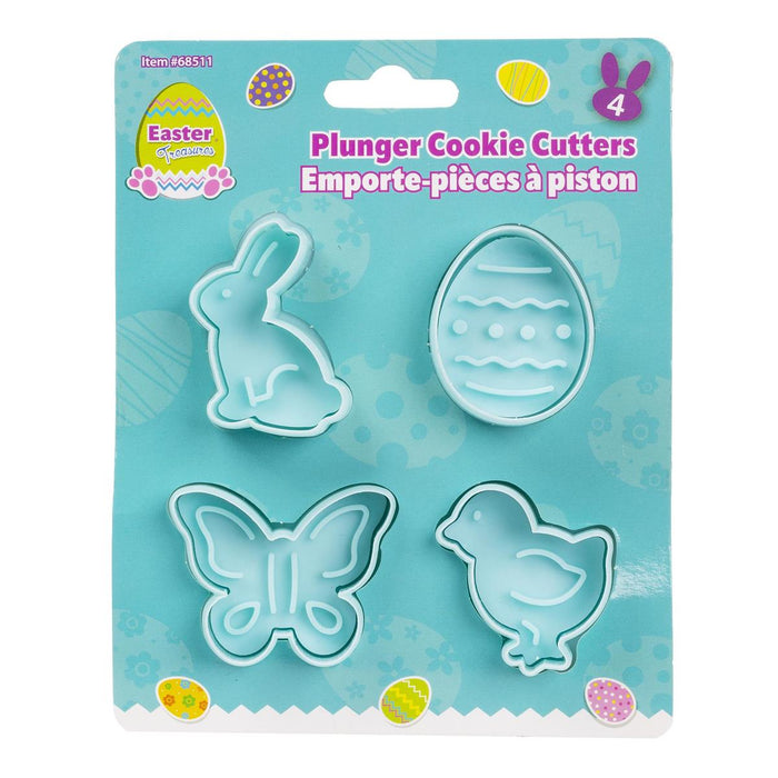 EASTER  PLUNGER COOKIE CUTTERS 4PCS