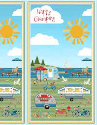 LET'S GO GLAMPING! PANEL - 23.5IN X 44IN - 100% COTTON