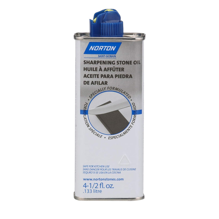 Norton sharpening stone oil can on a white background