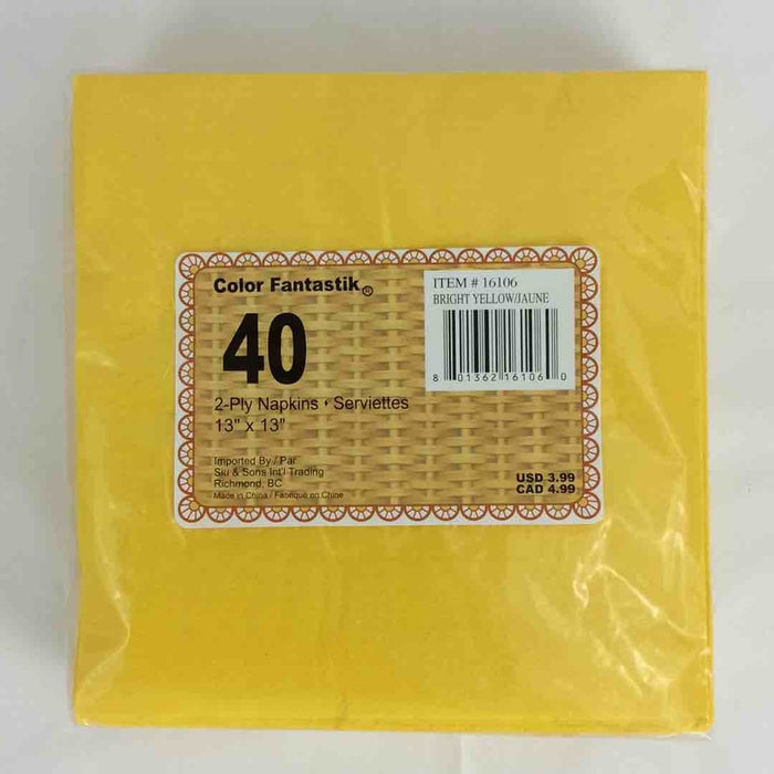 2PLY LUNCHEON NAPKINS - YELLOW