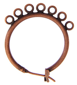 CHANDELIER EARRING 7 RING 23MM COPPER