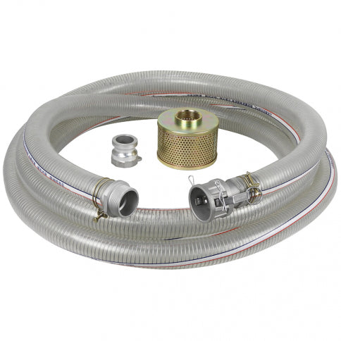 KING CANADA - 2" X 25' PVC SUCTION HOSE KIT FOR WATER PUMP