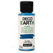 Bottle of DecoArt acrylic paint with blue color swatch on a white background