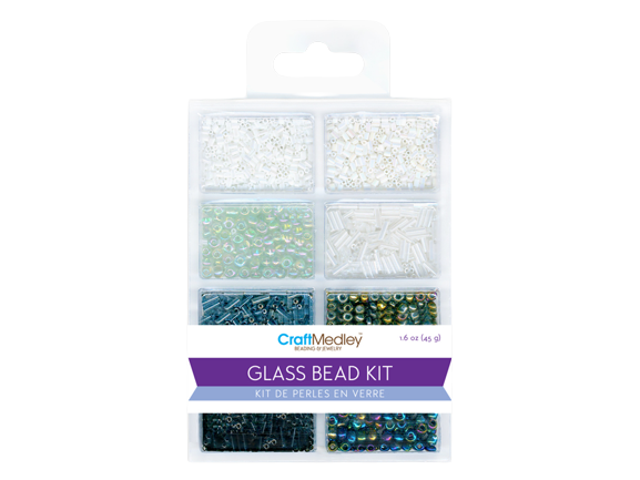 GLASS BEADS KIT ROCAILLES/SEED BEADS/BUGLES