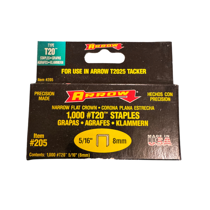 Box of Arrow T20 staples with clear background